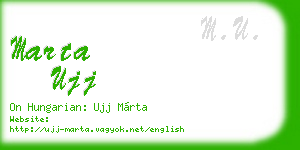 marta ujj business card
